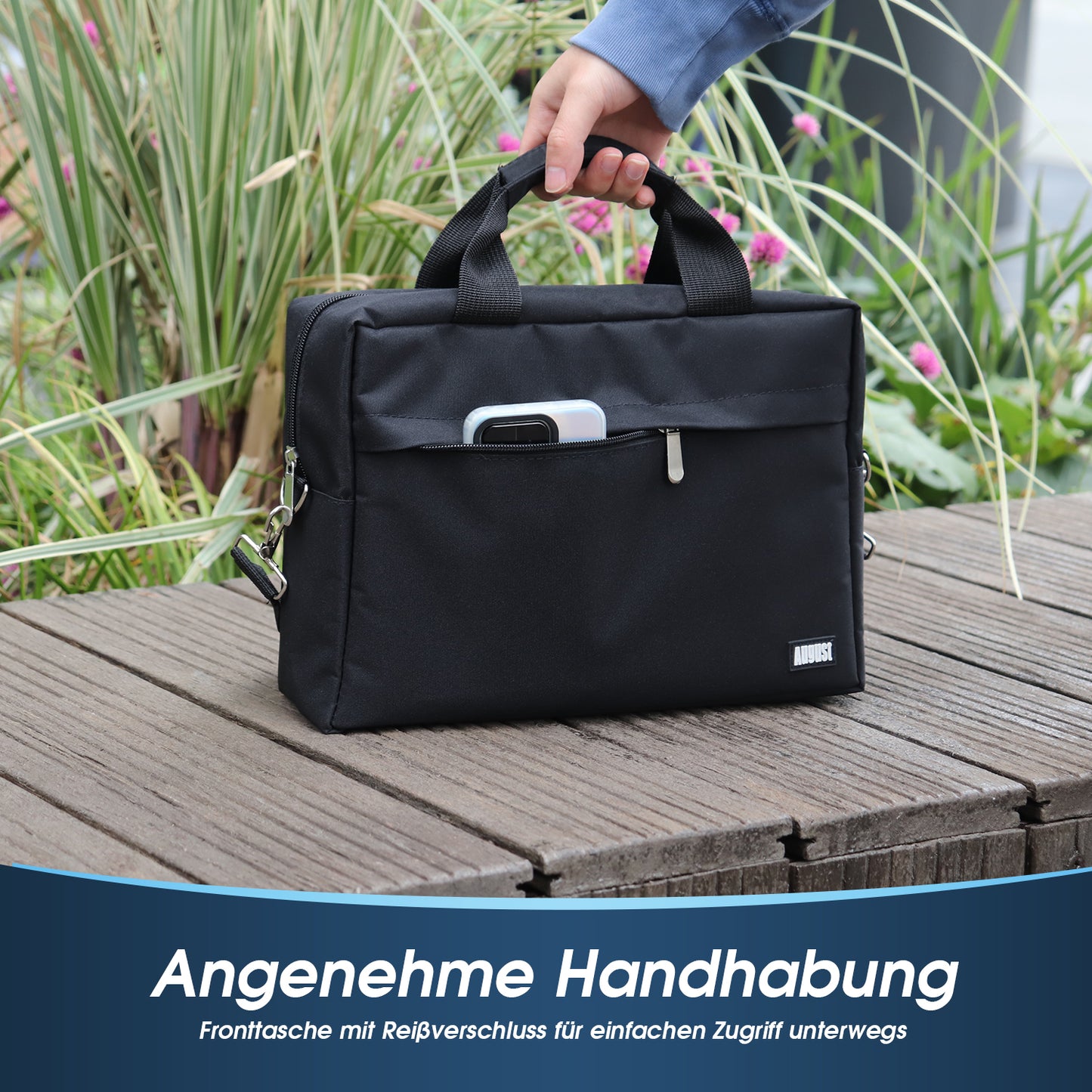 BAG383 Schwarze Umhängetasche 13 Zoll