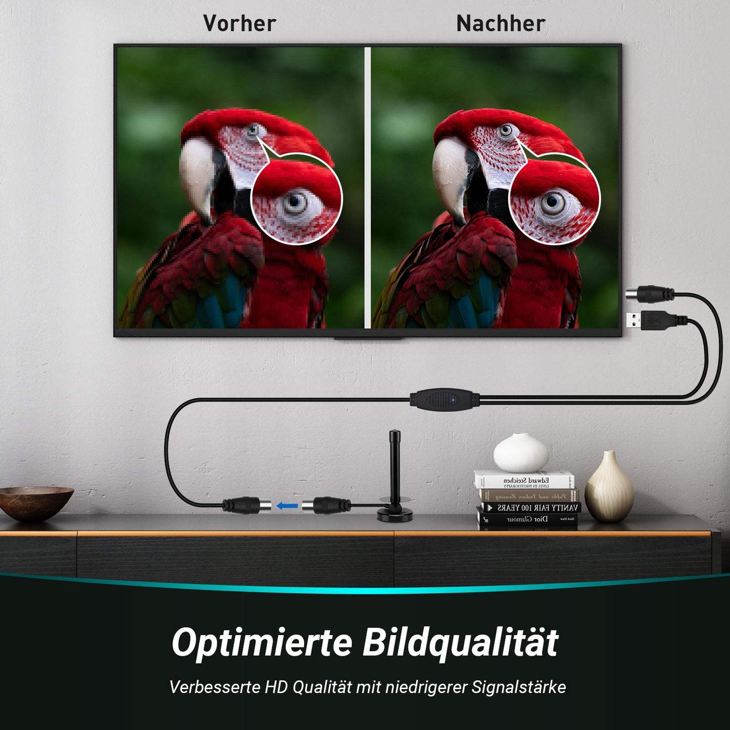 Antennenverstärker zur Signalverstärkung für digitale Koaxial TV-Antenne DTB115