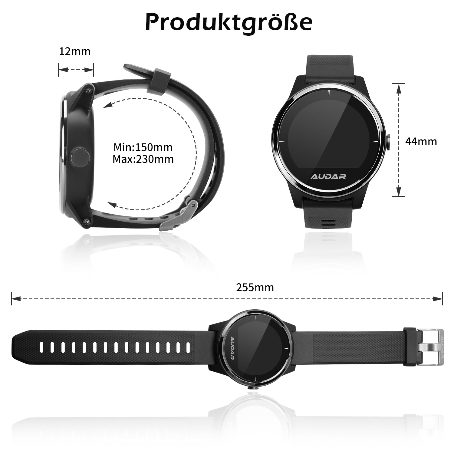 [B-Ware] Smart Fitness Gesundheitsmonitor-Uhr EKG, Blutdruck & Herzfrequenz, 10 Tage Akku – Audar E1 - Fur iPhone