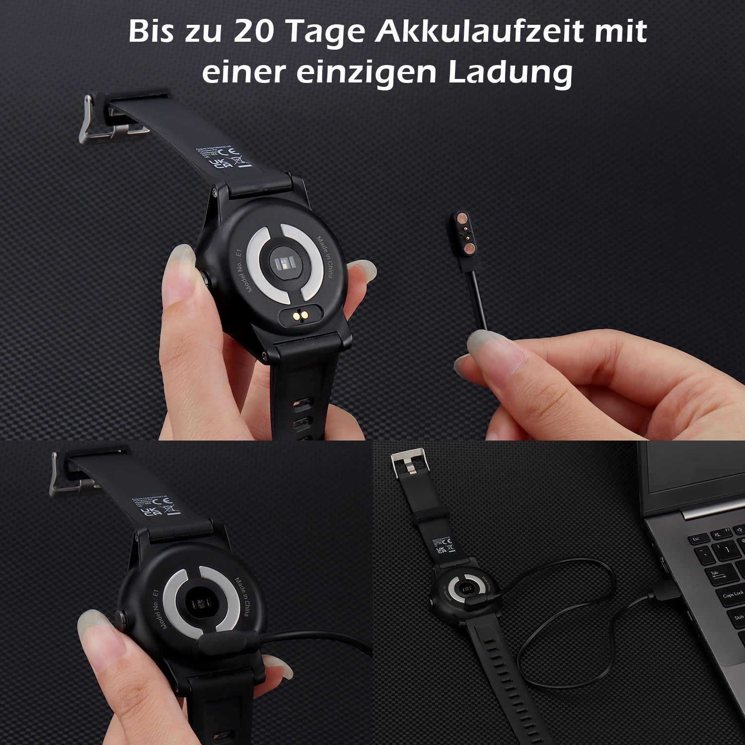 [B-Ware] Smart Fitness Gesundheitsmonitor-Uhr EKG, Blutdruck & Herzfrequenz, 10 Tage Akku – Audar E1 - Fur iPhone