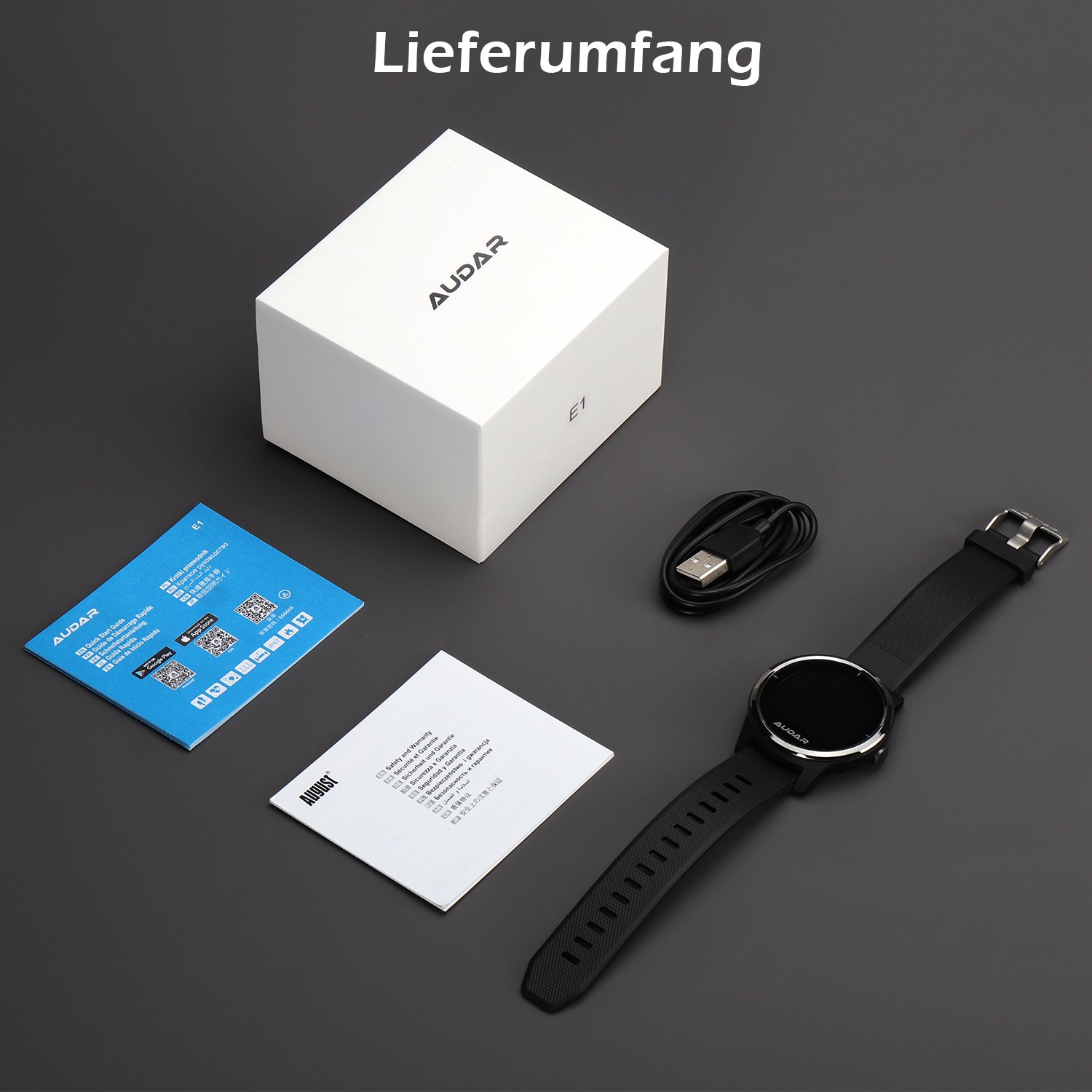 [B-Ware] Smart Fitness Gesundheitsmonitor-Uhr EKG, Blutdruck & Herzfrequenz, 10 Tage Akku – Audar E1 - Fur iPhone
