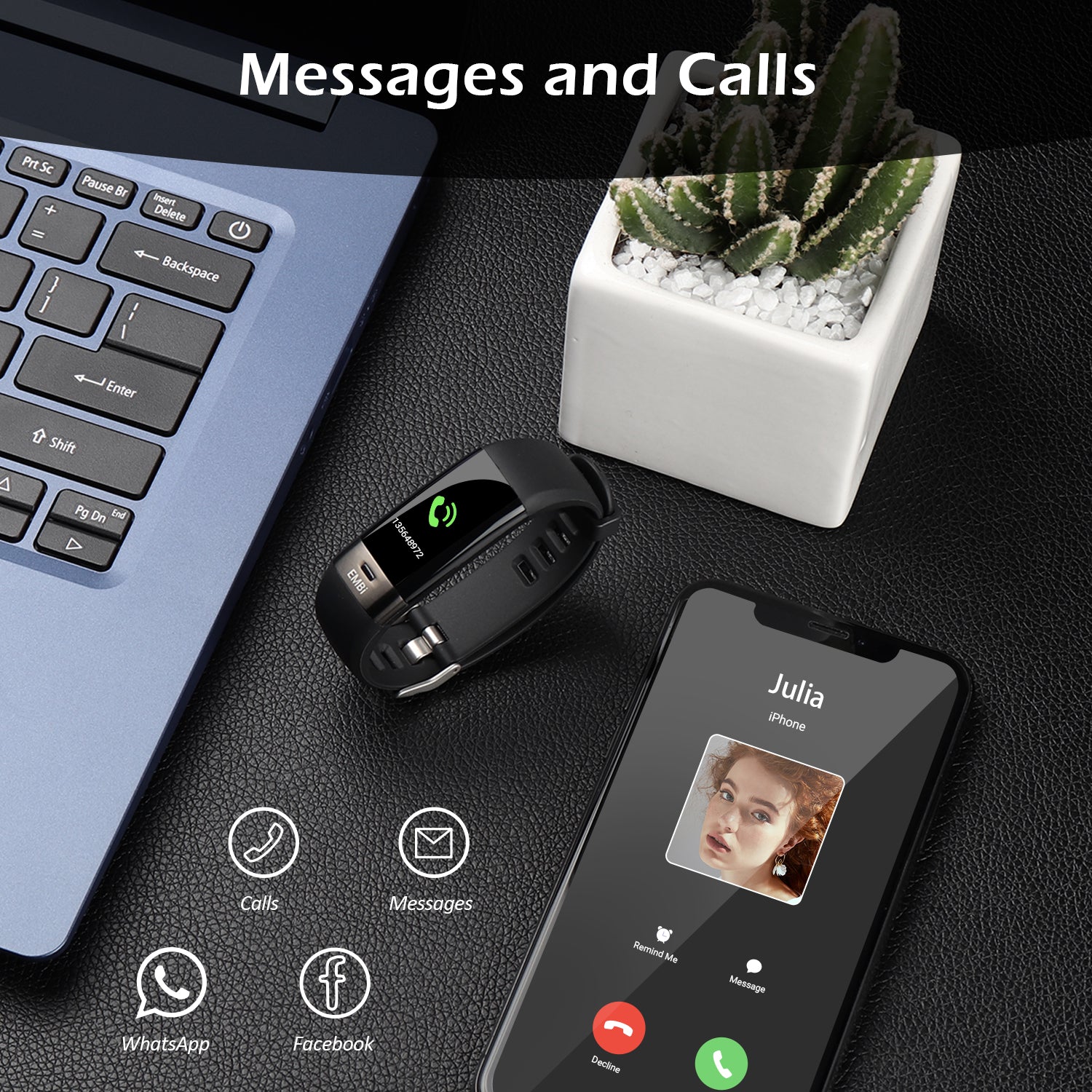 [B-Ware] Intelligente Fitness-Tracker-Armbanduhr mit EKG, Blutdruck, Herzfrequenz und Schlafüberwachung - Audar EMBi fur iPhone