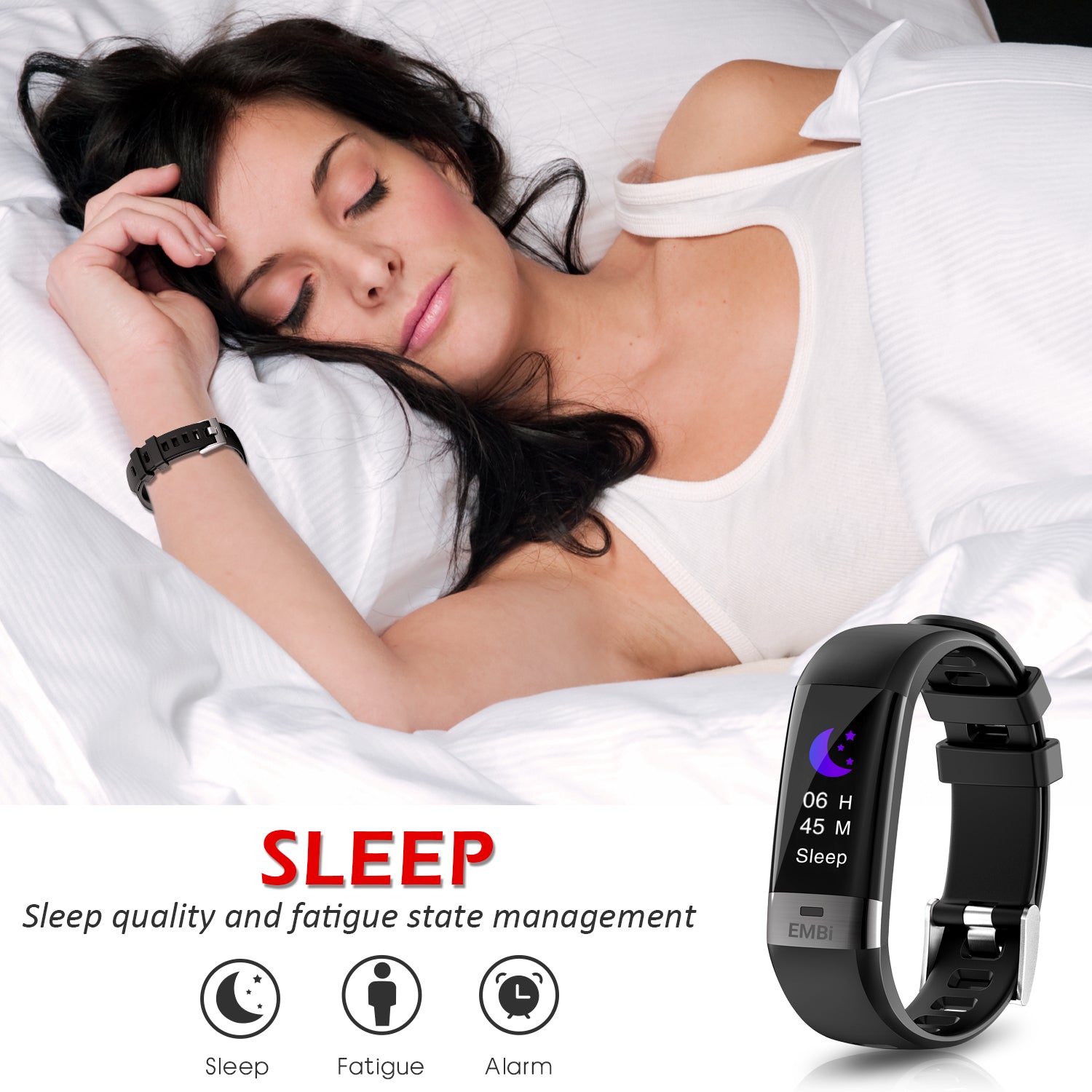 [B-Ware] Intelligente Fitness-Tracker-Armbanduhr mit EKG, Blutdruck, Herzfrequenz und Schlafüberwachung - Audar EMBi fur iPhone