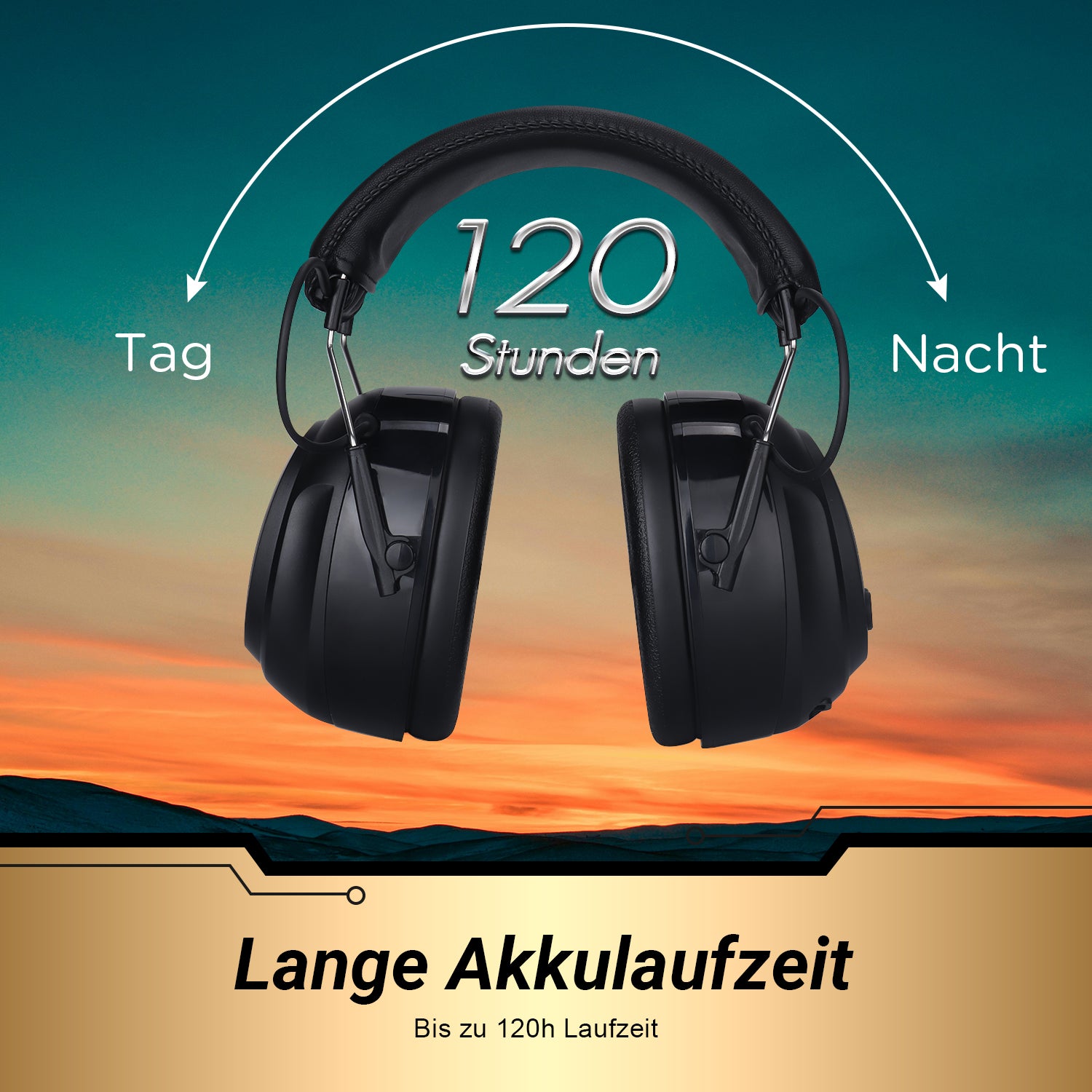 [B-Ware] Wiederaufladbare Bluetooth Kopfhörer mit Geräuschreduzierendem Gehörschutz (ANC) – August EP120 BGD