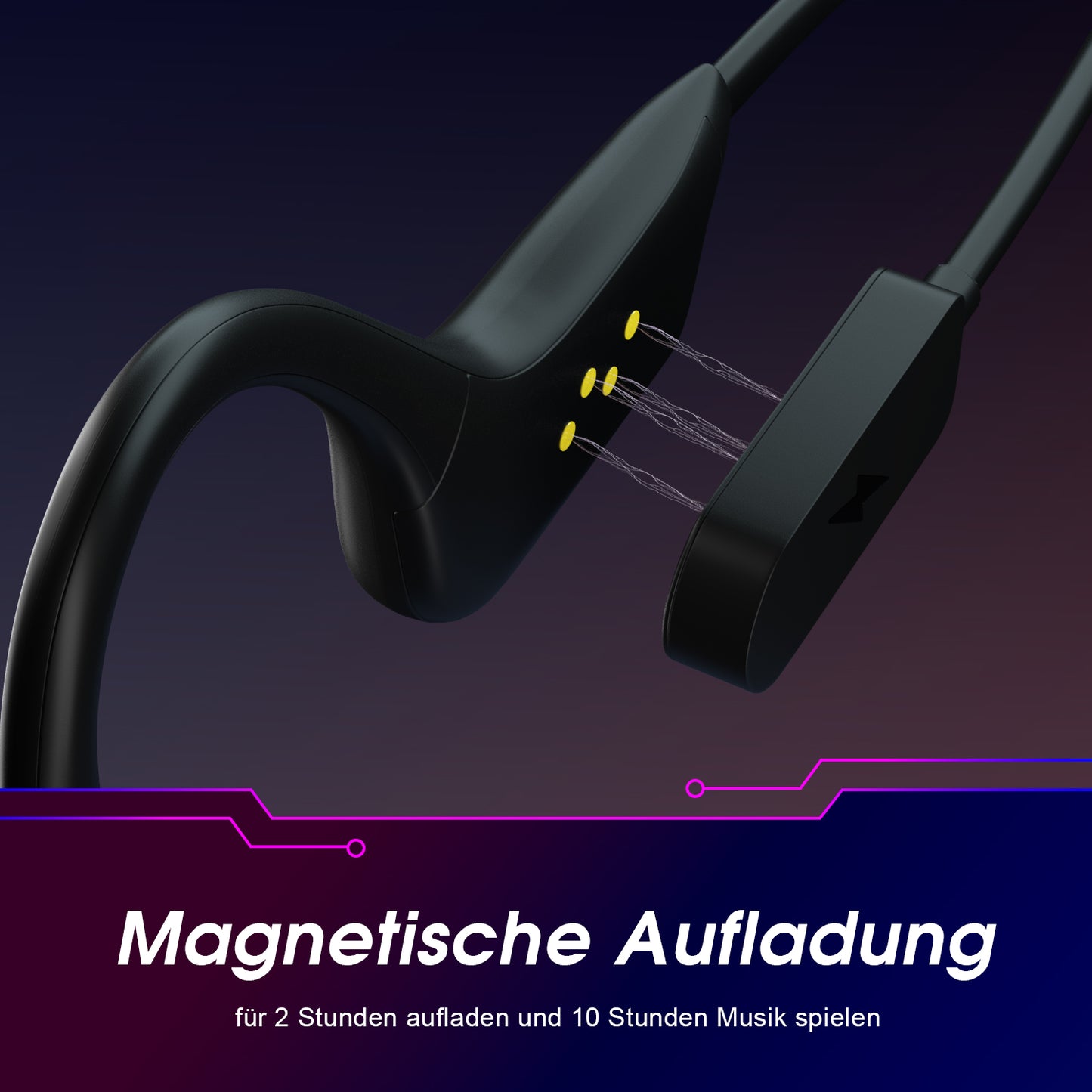 Open-Ear Knochenleitung Kopfhörer Bluetooth 16GB MP3-Spieler - August EP400