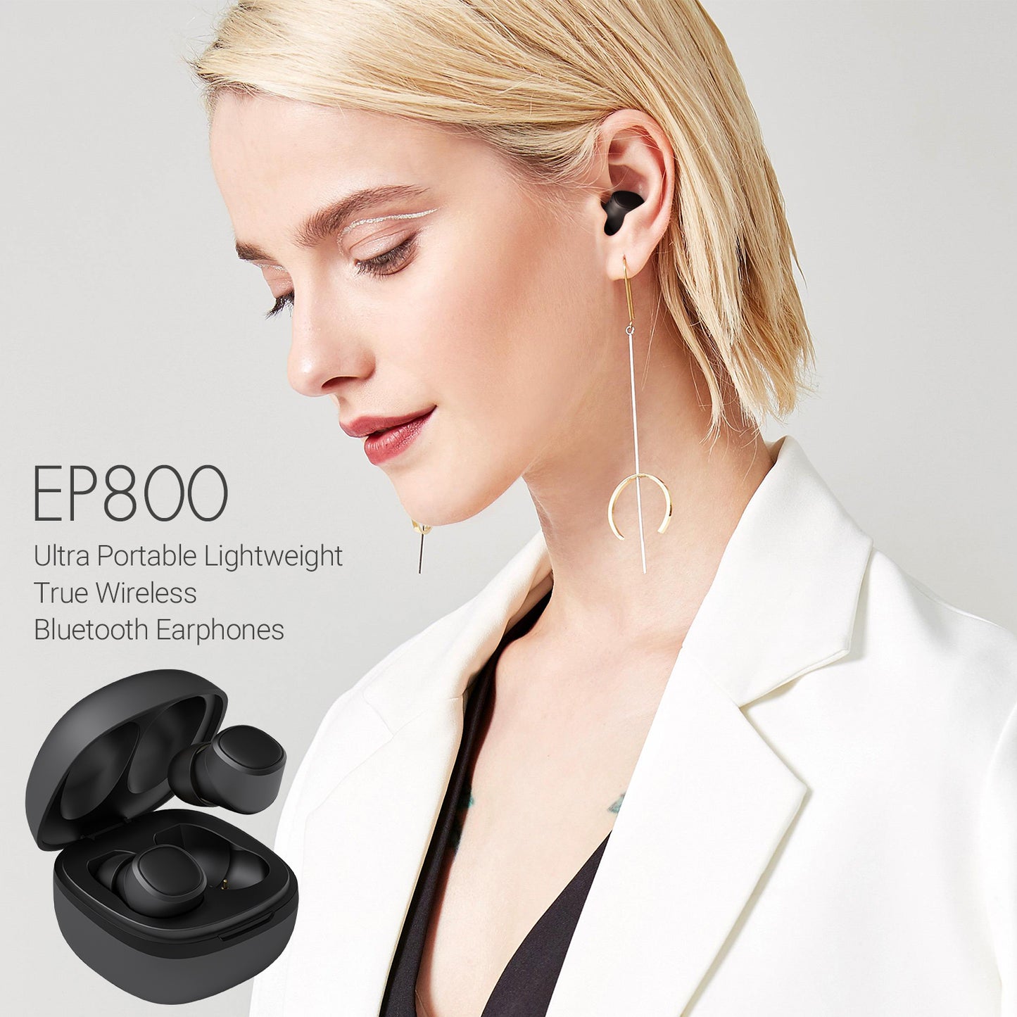 Kabellose Kopfhörer Bluetooth 5 In-Ear mit Ladeetui - August EP800