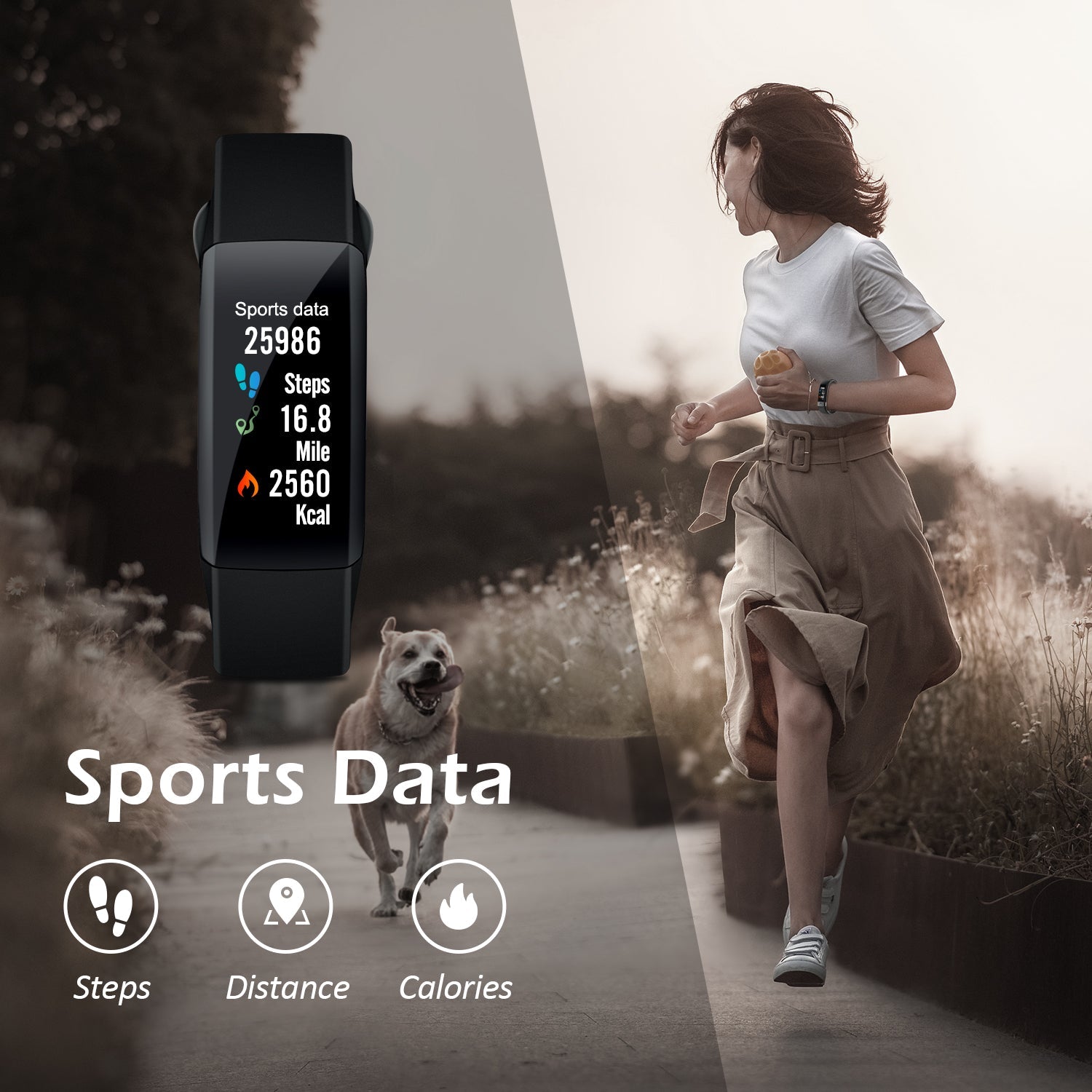 Intelligente Fitness-Smartwatch, Herzfrequenz, Schrittzähler, Blutdruck Audar Keri (B-Ware)