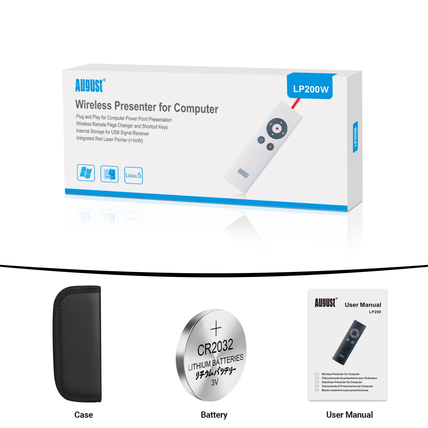 USB PowerPoint Präsentation Fernsteuerung Laser Zeiger - August LP200