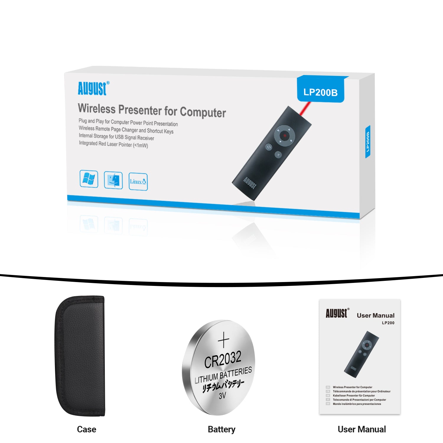 USB PowerPoint Präsentation Fernsteuerung Laser Zeiger - August LP200