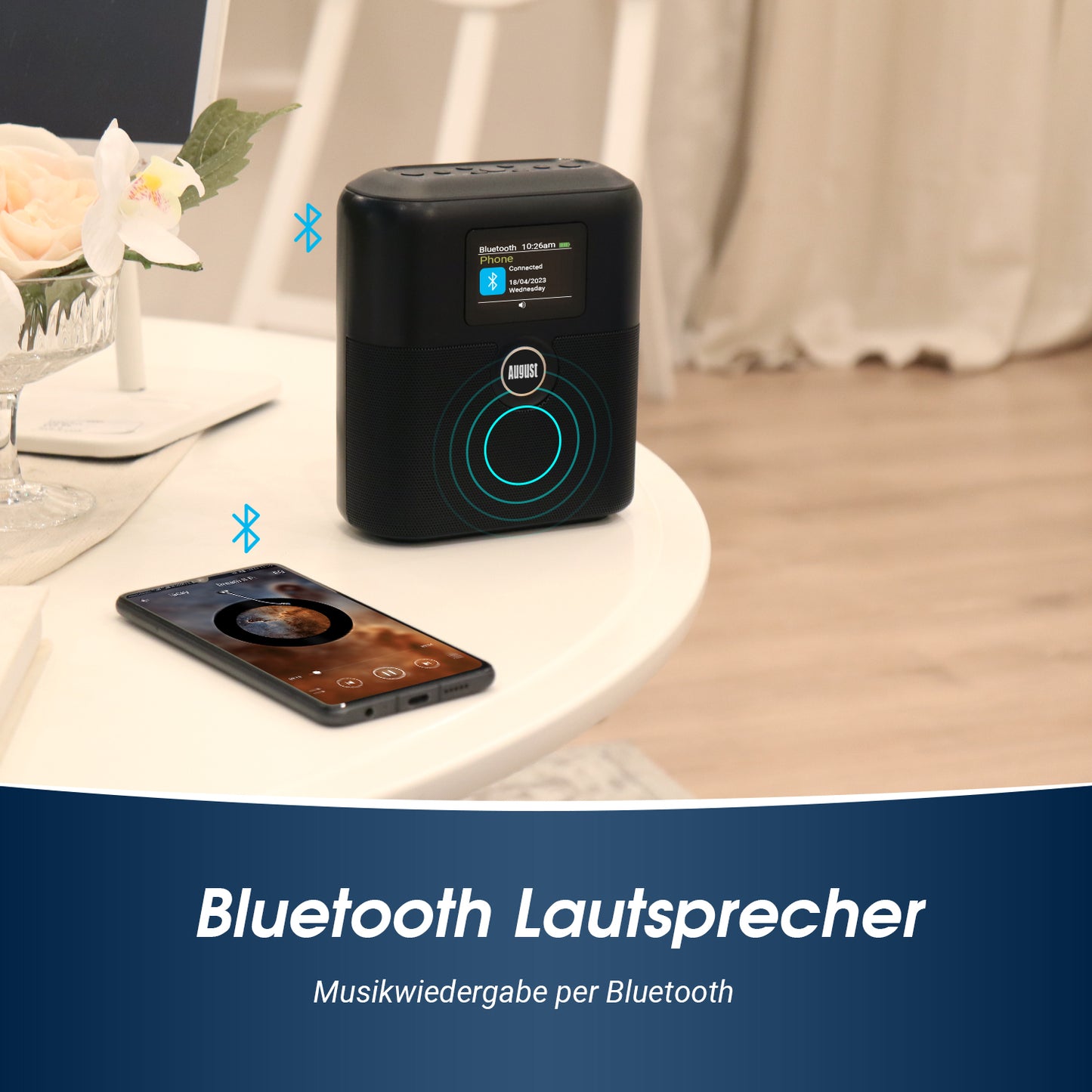 Tragbarer Akku DAB FM Radio Bluetooth Lautsprecher LCD Bildschirm - August MB330