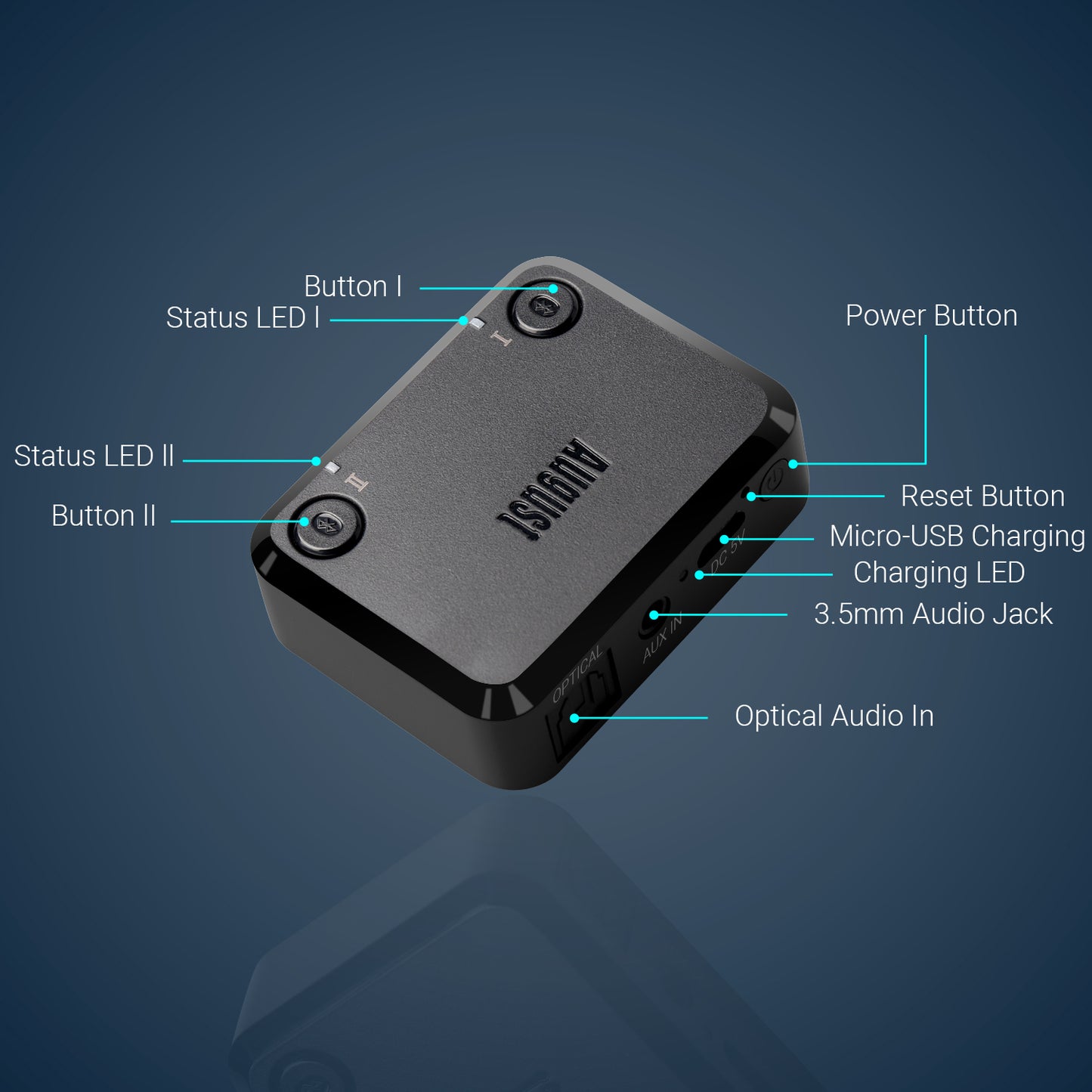 Dualer Bluetooth-Sender für Kopfhörer Aptx mit niedriger Latenz - August MR270B