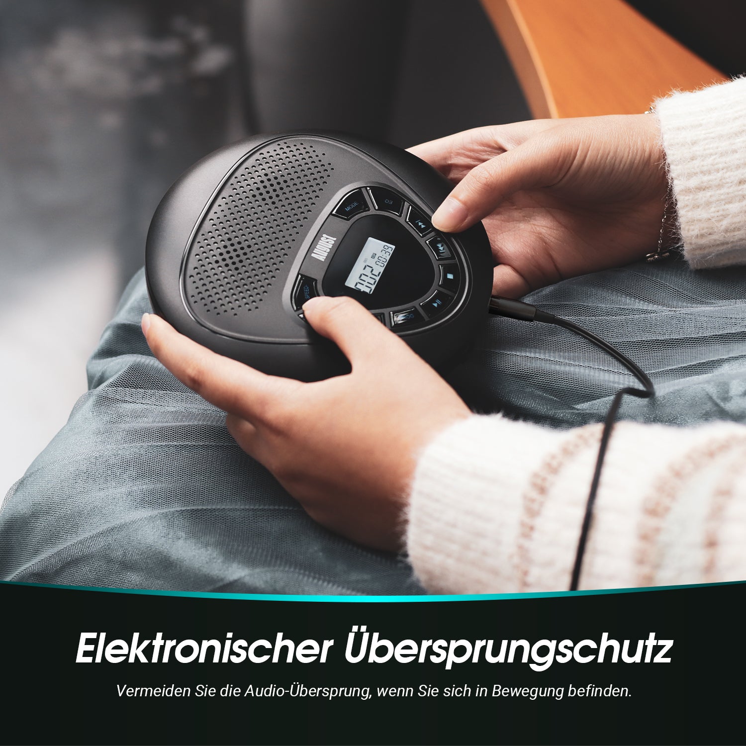 [B-Ware] Tragbarer CD Player Stereo Lautsprecher Retro Walkman Anti Skip SD - August SE10