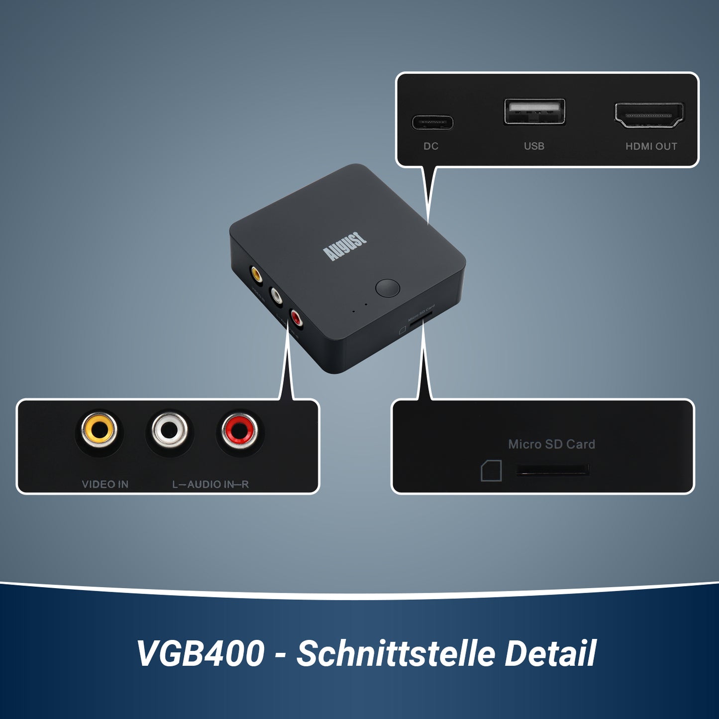 [B-Ware] VHS zu Digital USB Konverter Kein PC erforderlich Video Capture Card - August VGB400