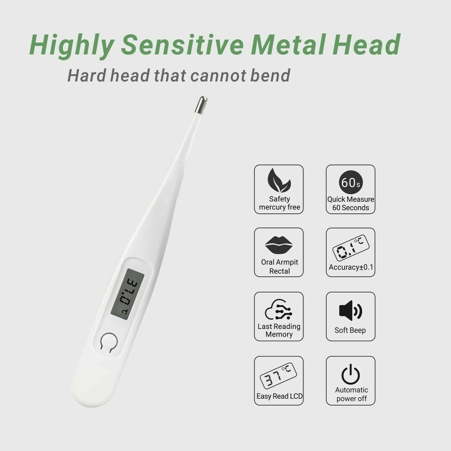 Digitales Thermometer Schnelles Oral Achselhöhle Kinder Erwachsene - Daffodil HPC300