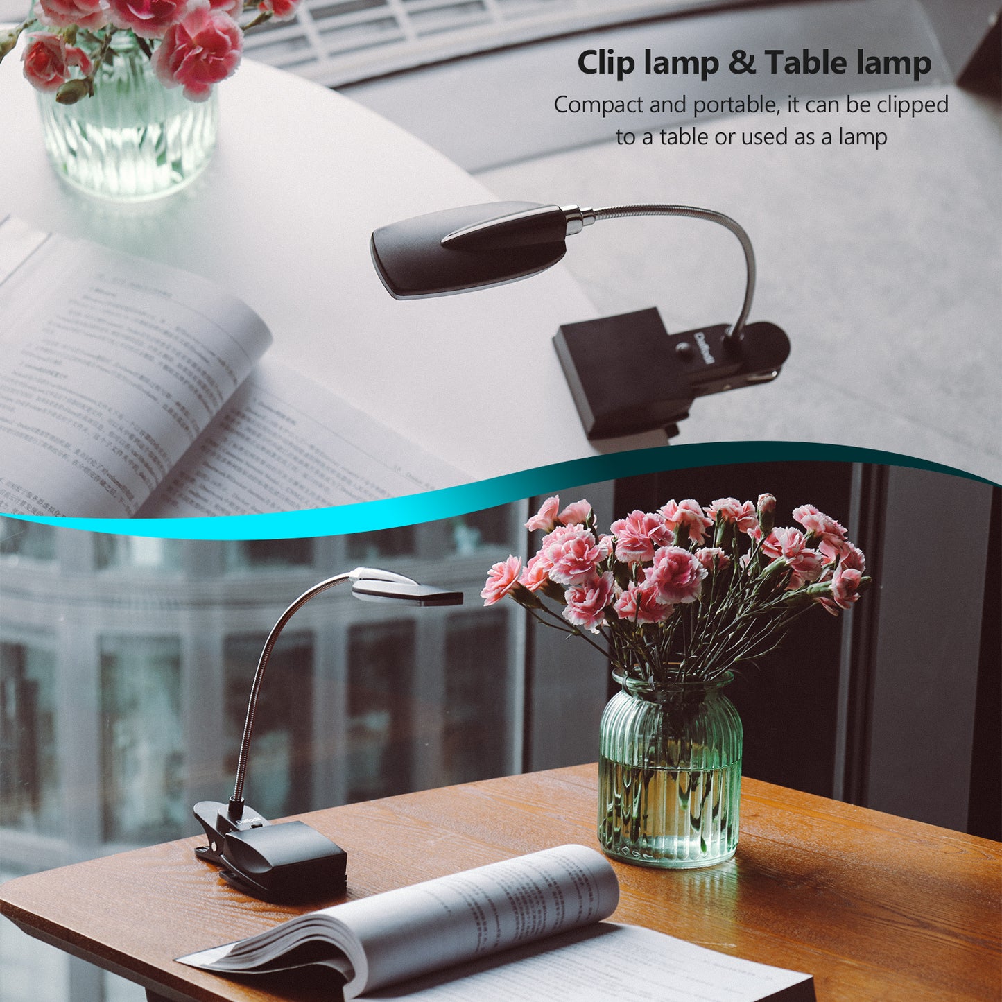 USB Clip On Desk LED Lampe Flexibler Schwanenhals Nachttisch Leselicht - ULT300