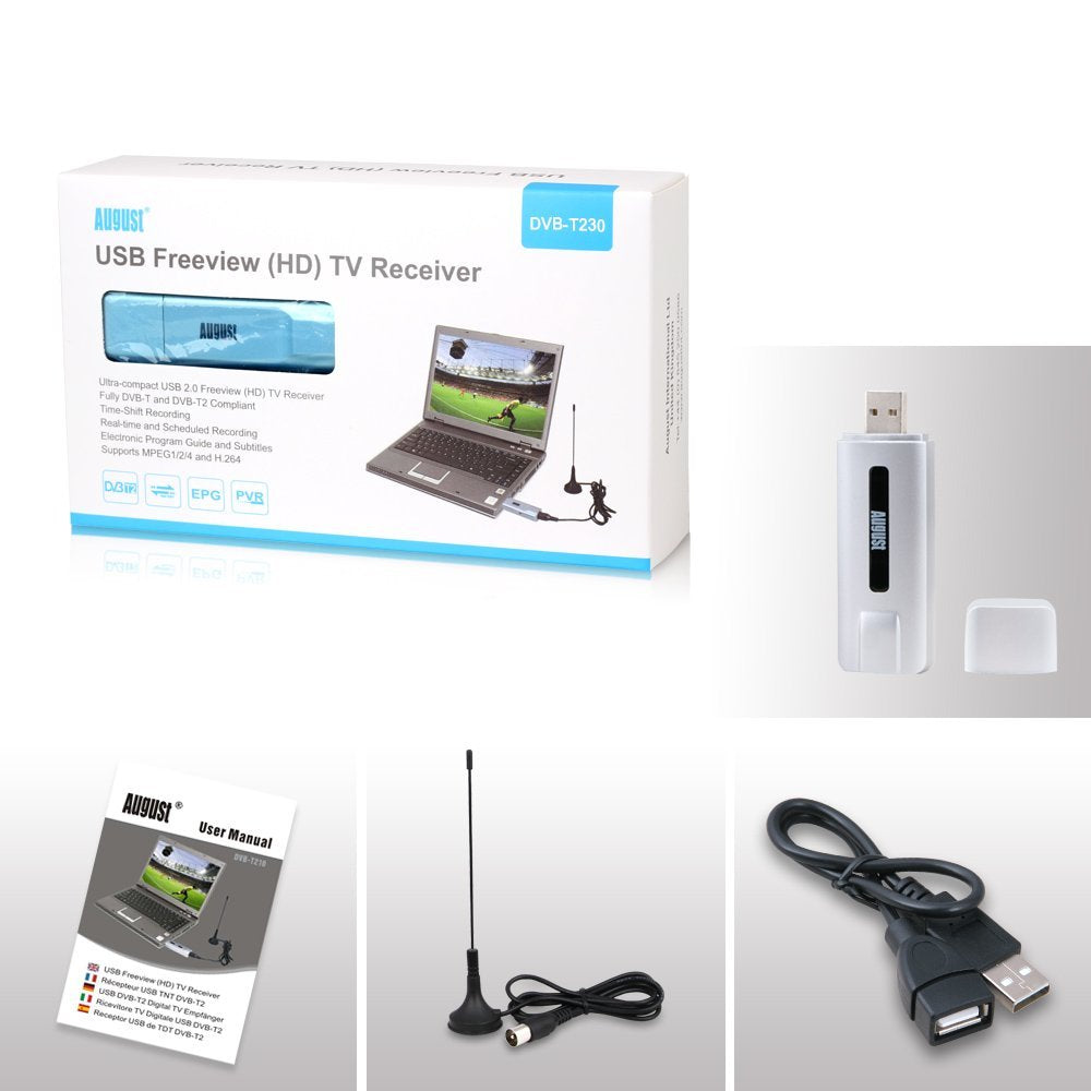 August DVB-T230 - DVB-T/DVB-T2 USB TV Stick - TV-Tuner für DVB-T2 - Daffodil Germany GmbH