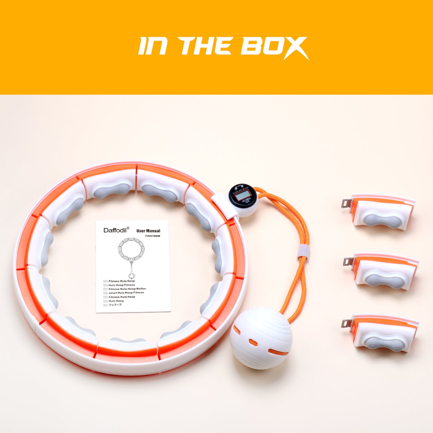 Smart Hula Hoop Adult mit Zähler Timer und Weighted Ball - Daffodil FHH100 - Daffodil Germany GmbH