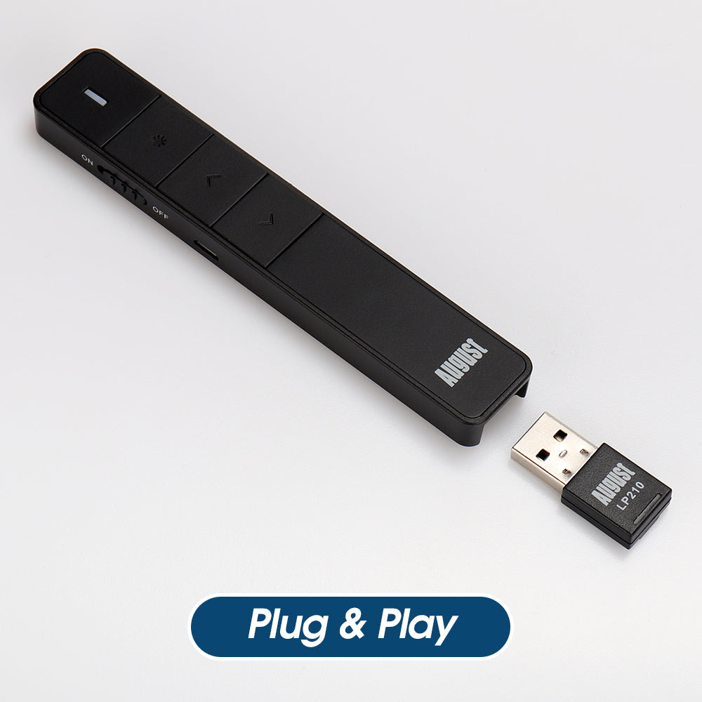 August LP210 - Schnurloser Presenter mit Laserpointer und integriertem Akku - Daffodil Germany GmbH