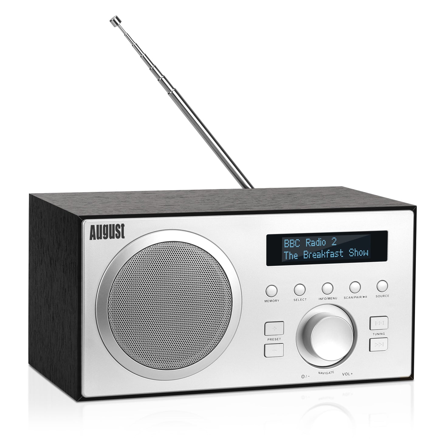 Radiowecker DAB+ FM UKW Bluetooth Netzbetrieb Lautsprecher USB - August MB420