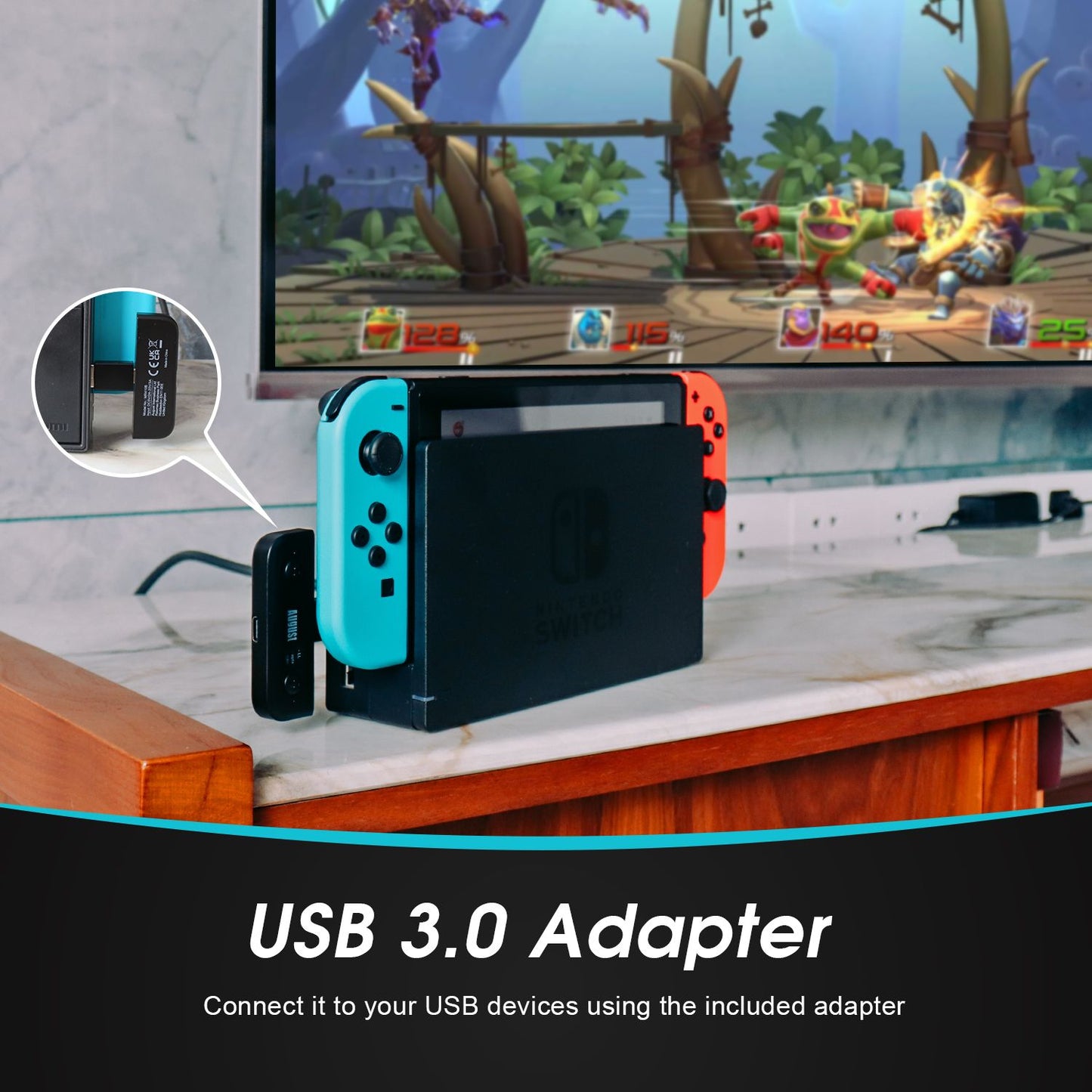 August MR410B - Bluetooth 5 Dual Audio Transmitter für Nintendo Switch / Switch Light und andere USB C und USB A Geräte - Daffodil Germany GmbH