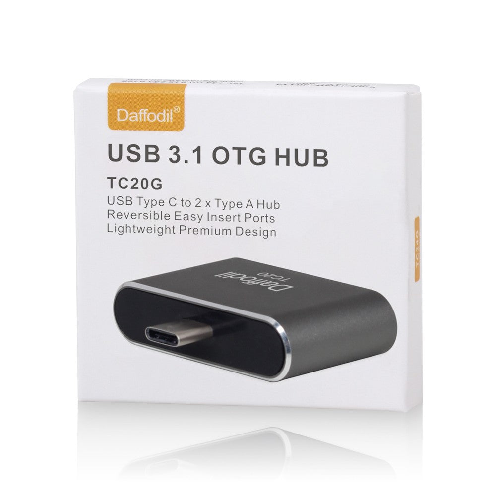 Daffodil TC20 - USB 3.1 OTG Adapter - Typ C zu 2x Typ A - On The Go Adapter - Daffodil Germany GmbH